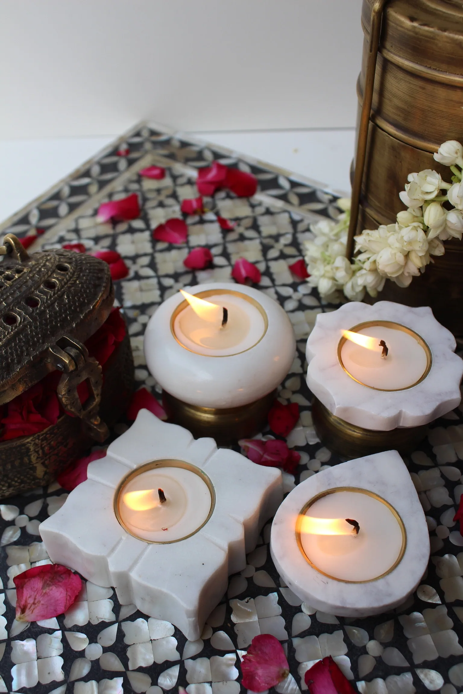 Diwali 26 Collection - Mukta Marble Tealight Holders